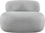 Venti Grey Boucle Fabric Chair 140Grey-C Meridian Furniture