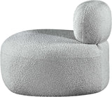 Venti Grey Boucle Fabric Chair 140Grey-C Meridian Furniture