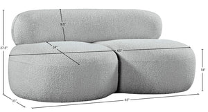 Venti Grey Boucle Fabric Loveseat 140Grey-L Meridian Furniture
