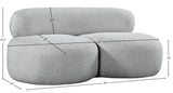 Venti Grey Boucle Fabric Loveseat 140Grey-L Meridian Furniture