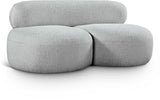 Venti Grey Boucle Fabric Loveseat 140Grey-L Meridian Furniture