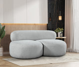 Venti Grey Boucle Fabric Loveseat 140Grey-L Meridian Furniture