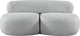 Venti Grey Boucle Fabric Loveseat 140Grey-L Meridian Furniture