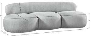 Venti Grey Boucle Fabric Sofa 140Grey-S Meridian Furniture