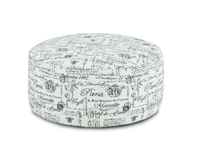 Fusion Dizzy Francaise Ebony Cocktail Ottoman - Stylish, Multi-functional Round Ottoman With Stain Resistance Black,White Ws,100% Polypropylene 140 Francaise Ebony Cocktail Ottoman