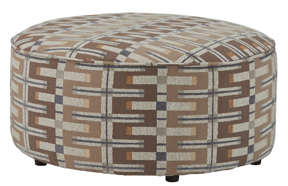 Fusion Nolte Jango Fossil Round Cocktail Ottoman - Stylish, Multi-functional & Kid-friendly Seating Solution Multi Ws ,100% Polyester 140 Jango Fossil Cocktail Ottoman