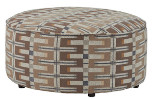 Fusion Nolte Jango Fossil Round Cocktail Ottoman - Stylish, Multi-functional & Kid-friendly Seating Solution Multi Ws ,100% Polyester 140 Jango Fossil Cocktail Ottoman
