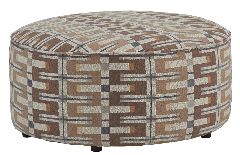 Fusion Nolte Jango Fossil Round Cocktail Ottoman - Stylish, Multi-functional & Kid-friendly Seating Solution Multi Ws ,100% Polyester 140 Jango Fossil Cocktail Ottoman