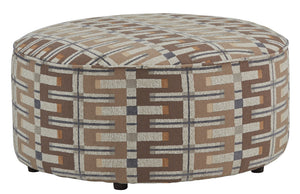 Fusion Nolte Jango Fossil Round Cocktail Ottoman - Stylish, Multi-functional & Kid-friendly Seating Solution Multi Ws ,100% Polyester 140 Jango Fossil Cocktail Ottoman