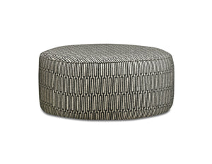 Fusion Ripple Jango Fossil Multi-functional Round Cocktail Ottoman - Kid-friendly, Stylish, 39" Diameter Multi Ws ,100% Polyester 140 Ebony Lodge Cocktail Ottoman