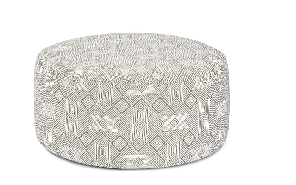 Fusion Popstitch Nyos Charcoal Round Cocktail Ottoman - Stylish, Kid-friendly Seating & Serving Solution! Grey Ws,77% Polypropylene,23% Polyester 140 Nyos Charcoal Cocktail Ottoman