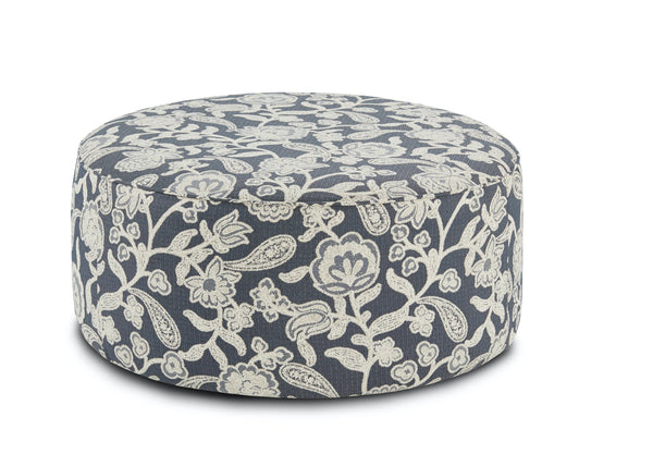 Fusion Awesome Oatmeal Sophie Indigo Cocktail Ottoman – Stylish, Kid-friendly, Stain-resistant & Versatile Indigo,White Ws,100% Polypropylene 140 Sophie Indigo Cocktail Ottoman