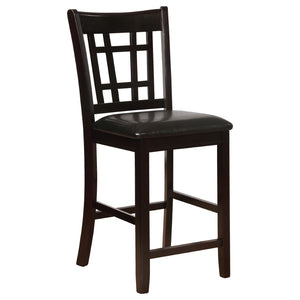 English Elm Danford Espresso Pedestal Counter Dining Set with Storage Base and Leatherette Stools B062S01104