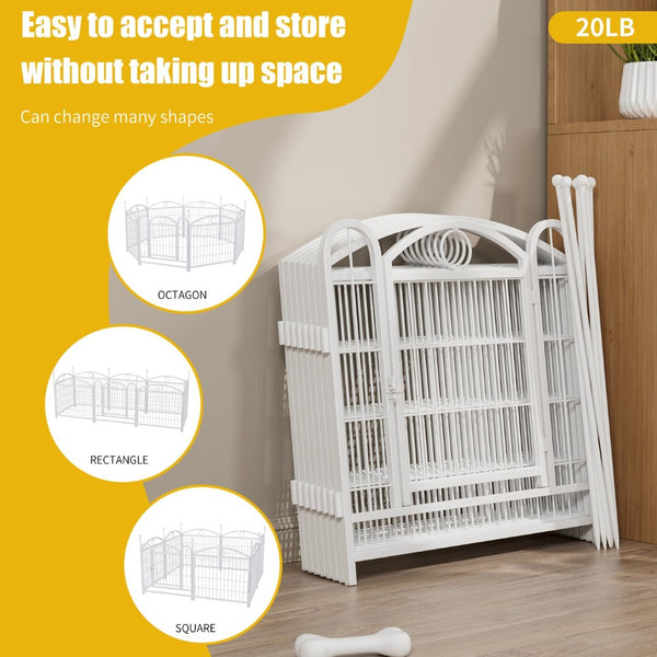 English Elm Dog Playpen 8 Panel Heavy Duty Iron Pet Enclosure Foldable Indoor Outdoor Exercise Pen W368P233997