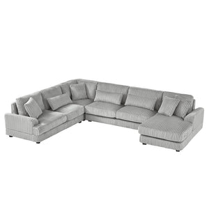 English Elm 101.2" Modular Chenille Sectional Sofa with Tufted Cushions and Deep Seating for Living Room N719S001691E