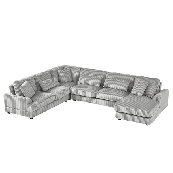 English Elm 101.2" Modular Chenille Sectional Sofa with Tufted Cushions and Deep Seating for Living Room N719S001691E