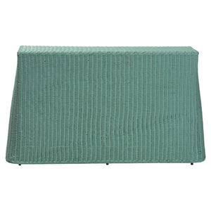 Baxton Studio bali Palm Bohemian Seafoam Green Scallop Rattan Console Table - Handcrafted Coastal Charm & Style Palm-Green Rattan-Console Table