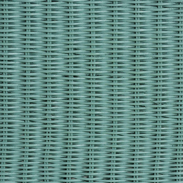 Baxton Studio bali Palm Bohemian Seafoam Green Scallop Rattan Console Table - Handcrafted Coastal Charm & Style Palm-Green Rattan-Console Table