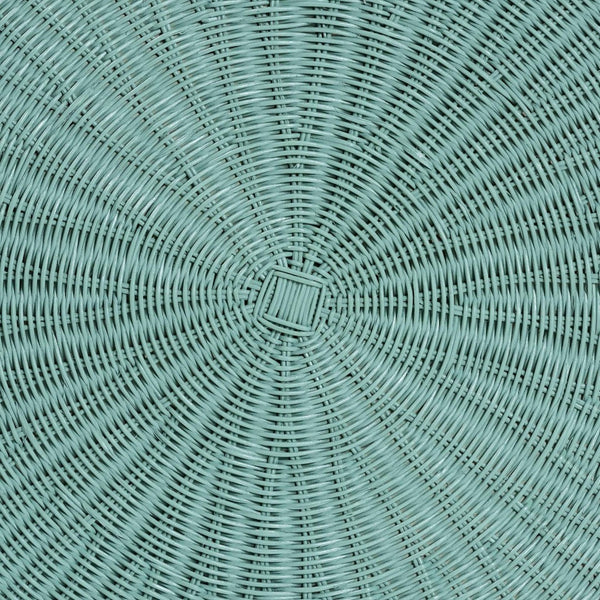 Baxton Studio bali Bali Handcrafted Scalloped Rattan Coffee Table in Seafoam Green - Bohemian Chic for Modern Living Palm-Green Rattan-Coffee Table