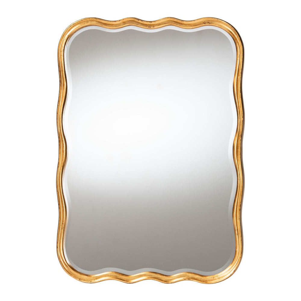 Baxton Studio Baxton Studio Vintage Goldleaf Scalloped Accent Mirror - Elegant Wall Décor for Any Room RXW-10949-Wall Mirror
