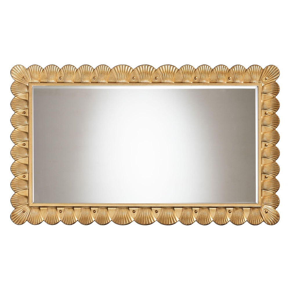 Baxton Studio Baxton Studio Vadim Vintage Coastal Accent Mirror with Seashell Border - Antique Gold Frame Elegance RXW-10950-Wall Mirror