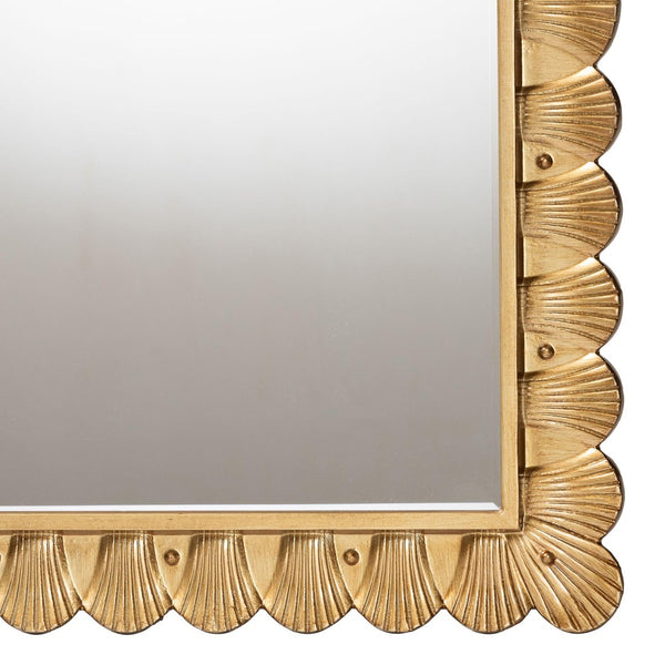 Baxton Studio Baxton Studio Vadim Vintage Coastal Accent Mirror with Seashell Border - Antique Gold Frame Elegance RXW-10950-Wall Mirror