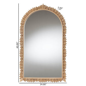 Baxton Studio Baxton Studio Caitlin Vintage-Inspired Antique Gold Wall Mirror with Carved Leaf Border Design Arch RXW-10951-Wall Mirror
