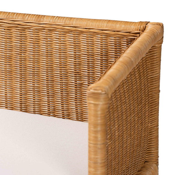 Baxton Studio bali Serenay Bohemian Scallop Rattan Accent Bench - Handcrafted Comfort & Style for Any Space Palm Short-Natural Rattan-Bench