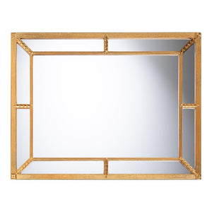 Baxton Studio Baxton Studio Iskra Antique Goldleaf Rectangular Mirror - Elegant Wall Accent for Any Room Decor RXW-10953-Wall Mirror
