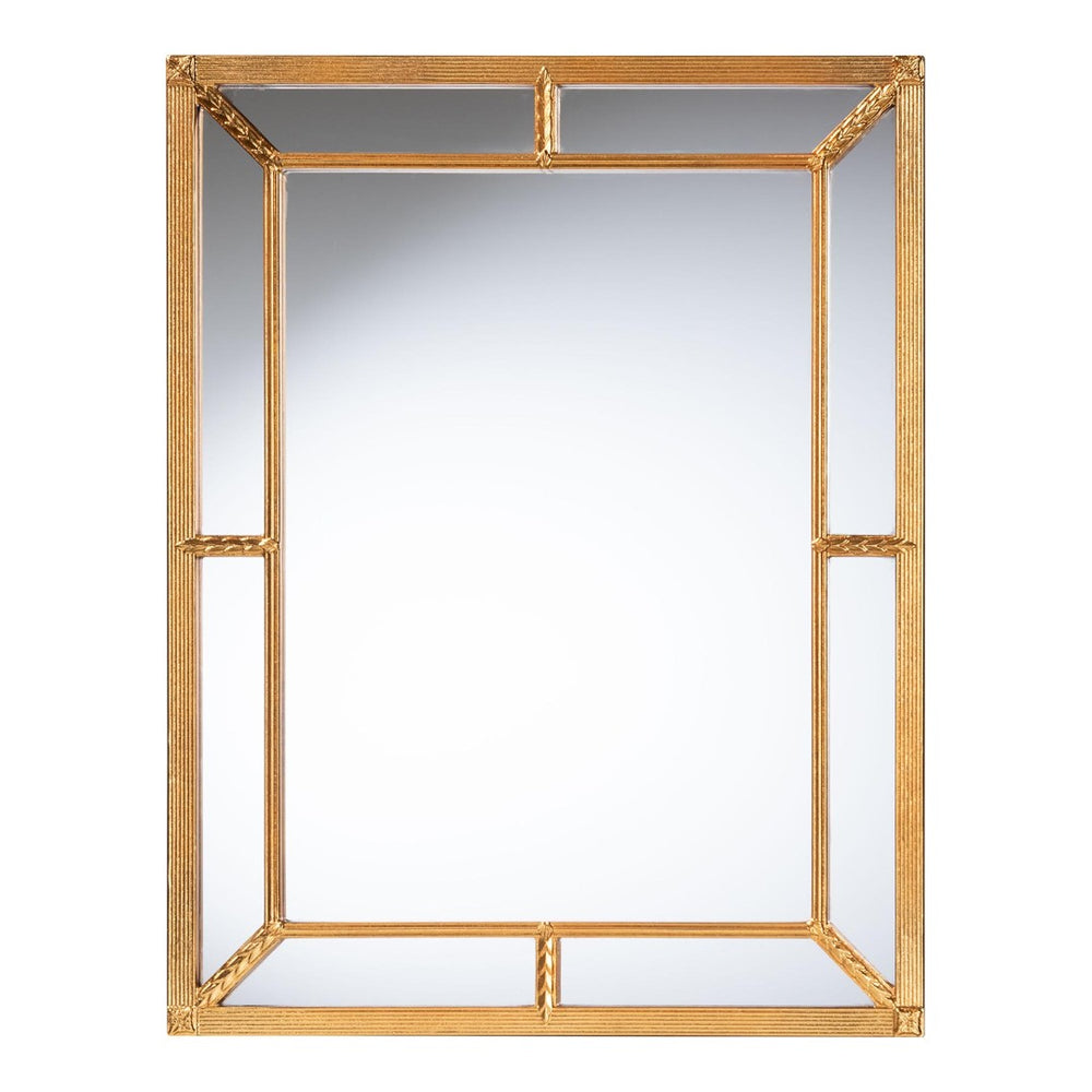 Baxton Studio Baxton Studio Iskra Antique Goldleaf Rectangular Mirror - Elegant Wall Accent for Any Room Decor RXW-10953-Wall Mirror