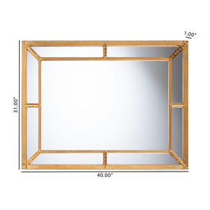 Baxton Studio Baxton Studio Iskra Antique Goldleaf Rectangular Mirror - Elegant Wall Accent for Any Room Decor RXW-10953-Wall Mirror