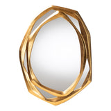 Halen Vintage Goldleaf Accent Mirror - Elegant Wall Decor with Unique Geometric Design, Fully Assembled