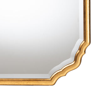 Baxton Studio Baxton Studio Pacino Vintage Goldleaf Accent Mirror – Elegant Beveled Glass & Scalloped Design RXW-10957-Wall Mirror