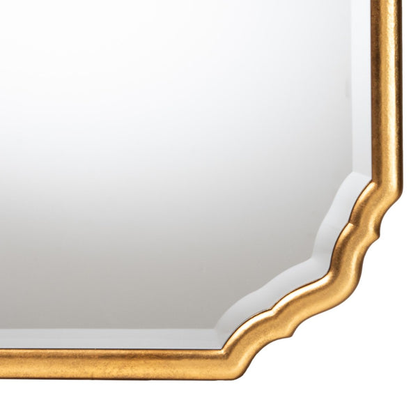 Baxton Studio Baxton Studio Pacino Vintage Goldleaf Accent Mirror – Elegant Beveled Glass & Scalloped Design RXW-10957-Wall Mirror