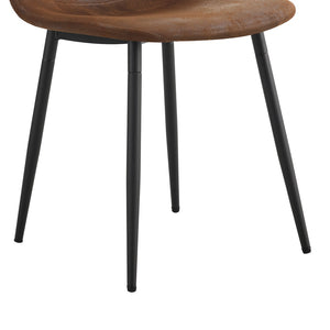 English Elm Table And Chair Set - Modern 79"X31.5" Glass Top With X-Shaped Black Metal Legs & 6 Techno-Fabric Chairs W1151S04087-GIGA