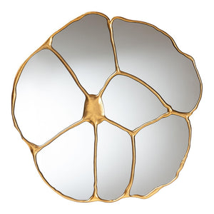 Baxton Studio Baxton Studio Novia Vintage Goldleaf Petal Mirror - Sculptural Accent for Entryways & Living Spaces RXW-10958-Wall Mirror