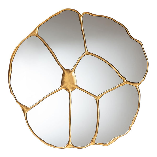 Baxton Studio Baxton Studio Novia Vintage Goldleaf Petal Mirror - Sculptural Accent for Entryways & Living Spaces RXW-10958-Wall Mirror