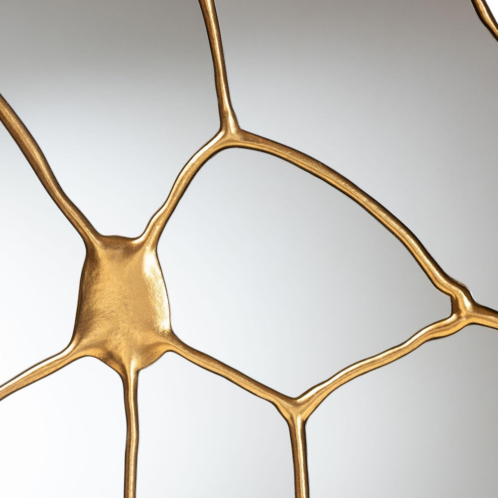 Baxton Studio Baxton Studio Novia Vintage Goldleaf Petal Mirror - Sculptural Accent for Entryways & Living Spaces RXW-10958-Wall Mirror