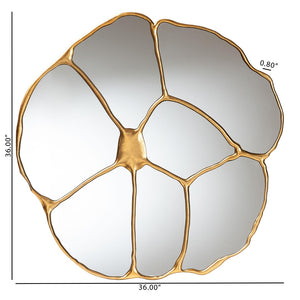 Baxton Studio Baxton Studio Novia Vintage Goldleaf Petal Mirror - Sculptural Accent for Entryways & Living Spaces RXW-10958-Wall Mirror