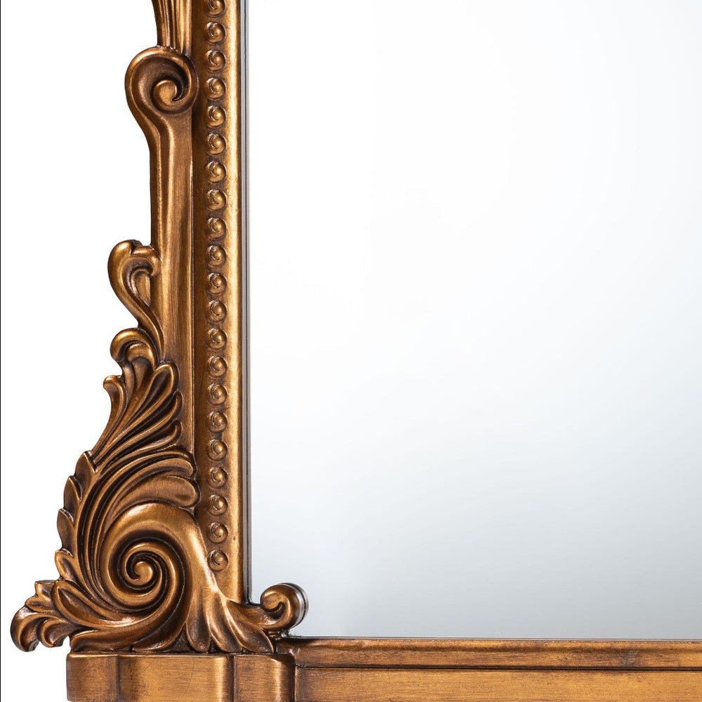 Baxton Studio Baxton Whitby Antique Goldleaf Accent Mirror - Vintage Elegance for Entryways & Living Spaces RXW-10960-Wall Mirror