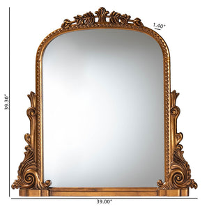 Baxton Studio Baxton Whitby Antique Goldleaf Accent Mirror - Vintage Elegance for Entryways & Living Spaces RXW-10960-Wall Mirror