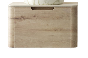 English Elm XAI 24" Wall Mounted Cabinet 7070 Light Woodgrain – One Drawer, Hot-Bend Curved Design, Soft-Close Quiet W2615P330824