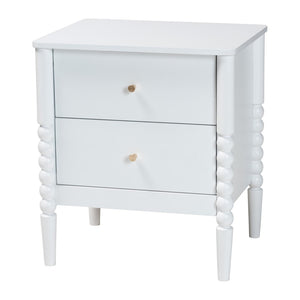 Baxton Studio Baxton Studio Lucera Timeless Mid-Century Nightstand with 2 Drawers for Elegant Bedroom Storage White MG9011-White-2DW-NS