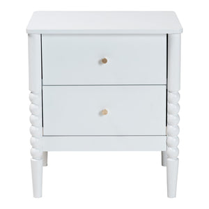 Baxton Studio Baxton Studio Lucera Timeless Mid-Century Nightstand with 2 Drawers for Elegant Bedroom Storage White MG9011-White-2DW-NS