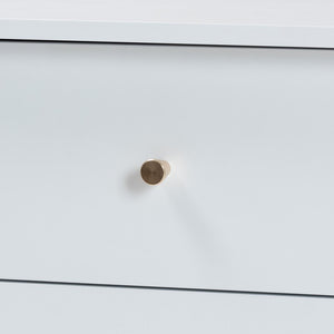 Baxton Studio Baxton Studio Lucera Timeless Mid-Century Nightstand with 2 Drawers for Elegant Bedroom Storage White MG9011-White-2DW-NS