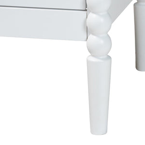 Baxton Studio Baxton Studio Lucera Timeless Mid-Century Nightstand with 2 Drawers for Elegant Bedroom Storage White MG9011-White-2DW-NS