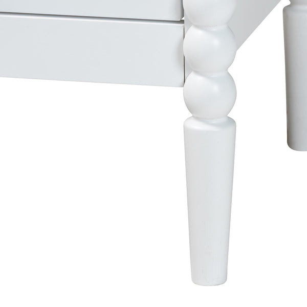 Baxton Studio Baxton Studio Lucera Timeless Mid-Century Nightstand with 2 Drawers for Elegant Bedroom Storage White MG9011-White-2DW-NS