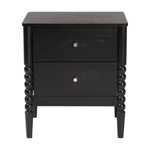 Baxton Studio Baxton Studio Lucera Timeless Mid-Century Nightstand with 2 Drawers for Elegant Bedroom Storage Black MG9011-Black-2DW-NS