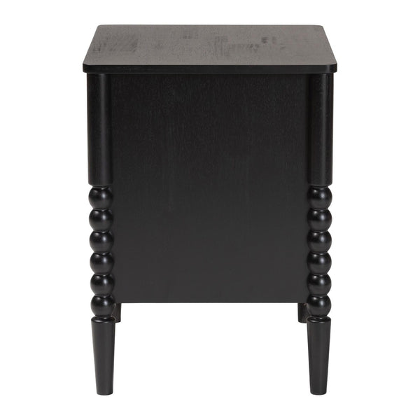 Baxton Studio Baxton Studio Lucera Timeless Mid-Century Nightstand with 2 Drawers for Elegant Bedroom Storage Black MG9011-Black-2DW-NS