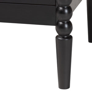 Baxton Studio Baxton Studio Lucera Timeless Mid-Century Nightstand with 2 Drawers for Elegant Bedroom Storage Black MG9011-Black-2DW-NS